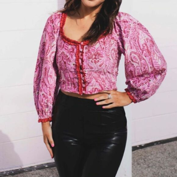 Free People: Dare Me Velvet Blouse - Picture 1 of 11